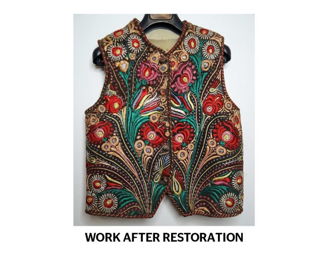 Sheepskin Vest embroidered with silk threads